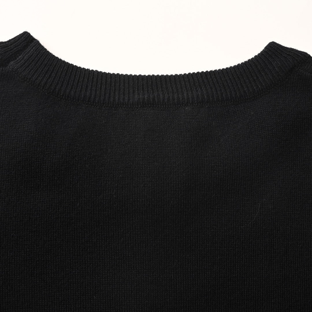 Loewe Anagram Crew Neck Wool Sweater in "Black"
