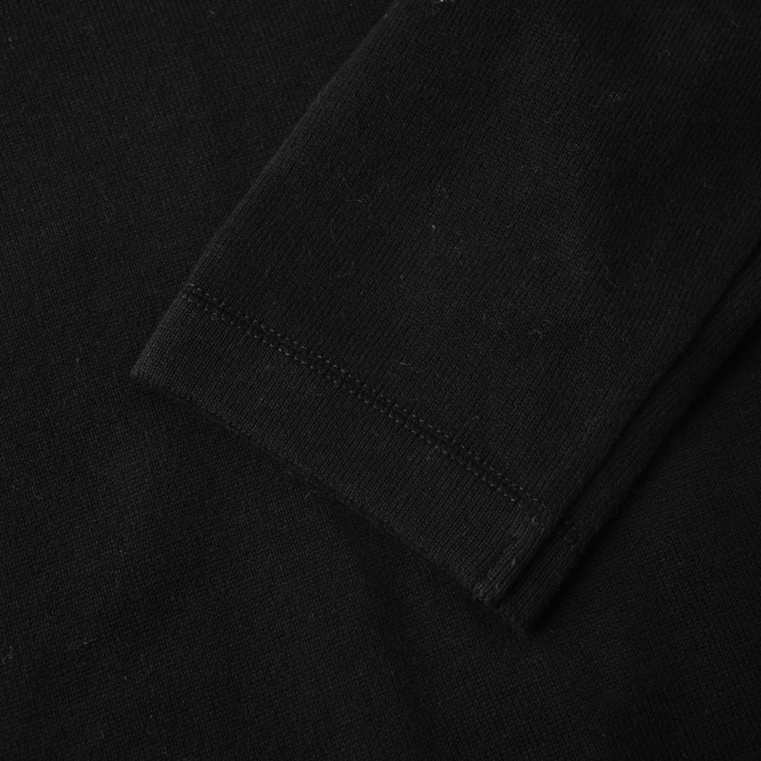 Loewe Anagram Contrast Panel Ribbed Sweater in "Black & Navy Blue"