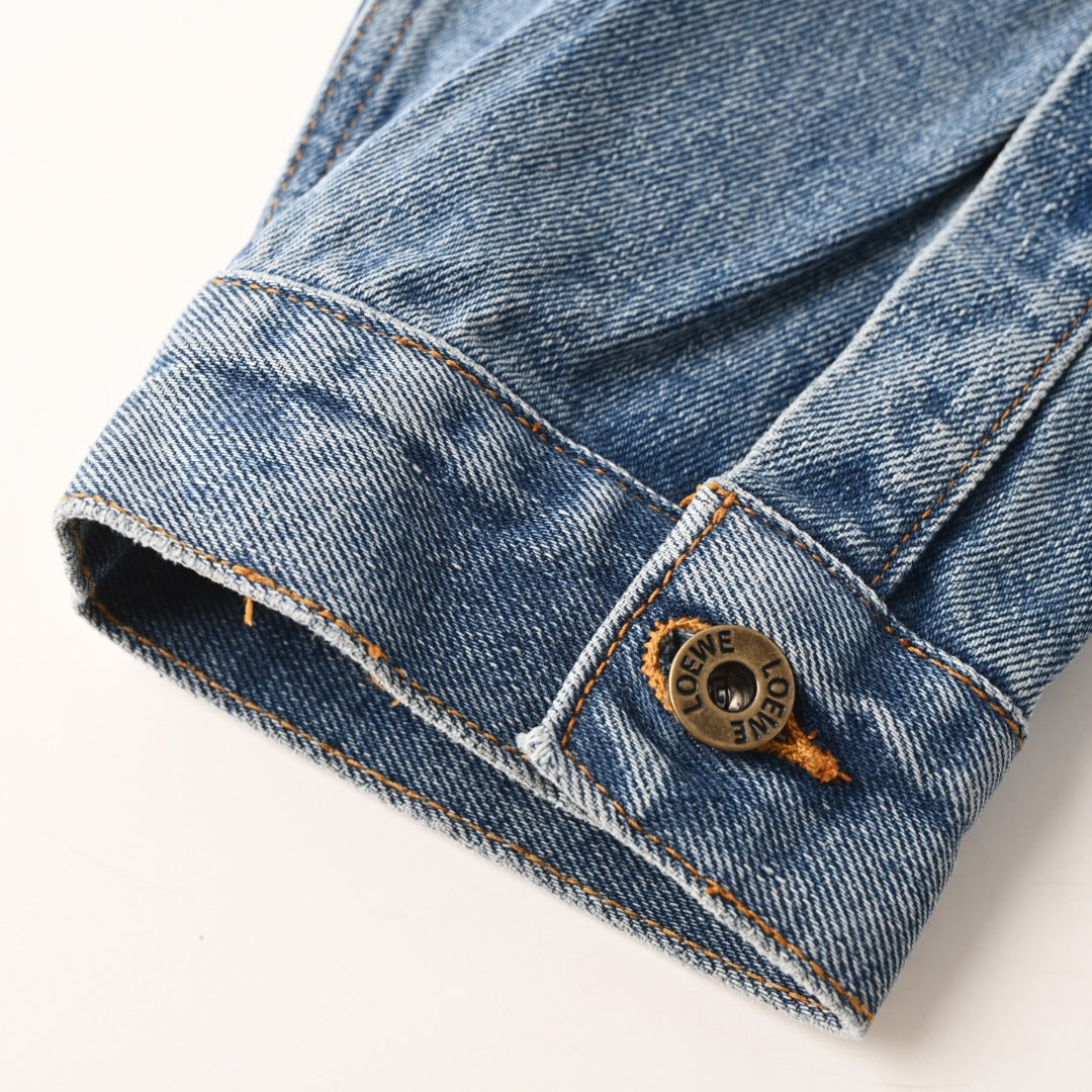 Loewe Anagram Denim Trucker Jacket in "Light Blue Wash"