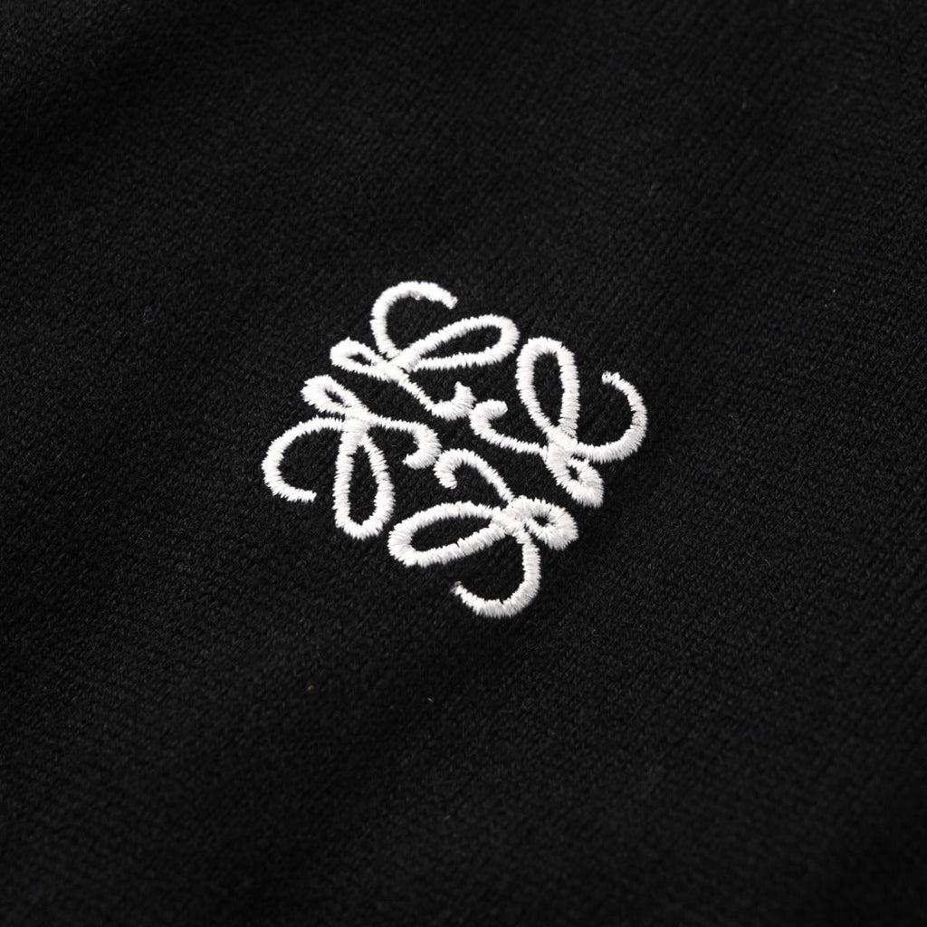 Loewe Anagram Crew Neck Wool Sweater in "Black"