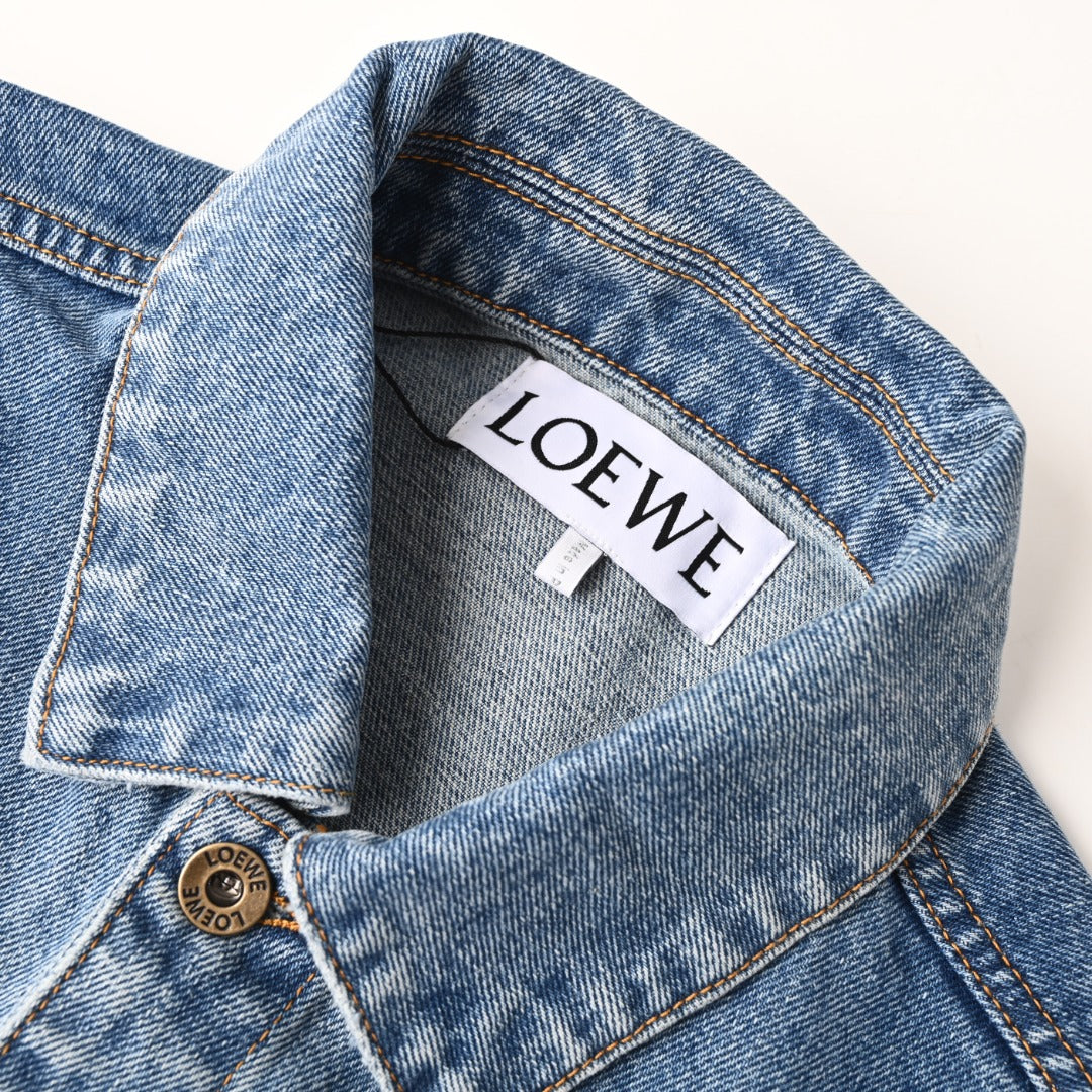 Loewe Anagram Denim Trucker Jacket in "Light Blue Wash"