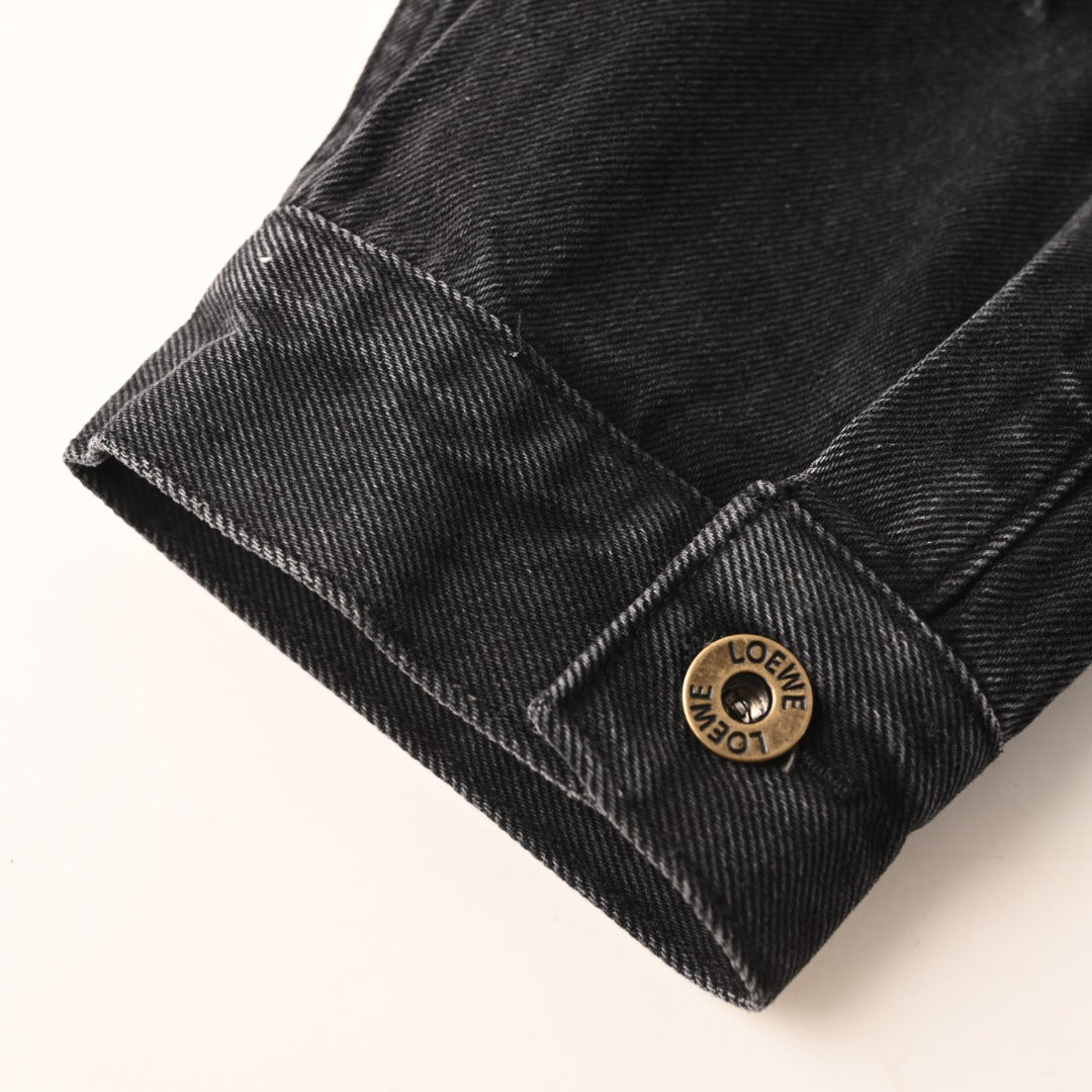 Loewe Anagram Denim Trucker Jacket in "Black Wash"