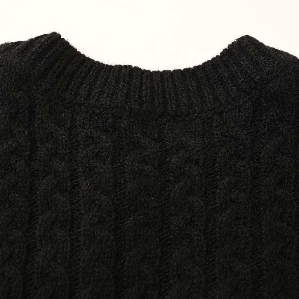 Loewe Anagram Cable Knit Vest in "Black"
