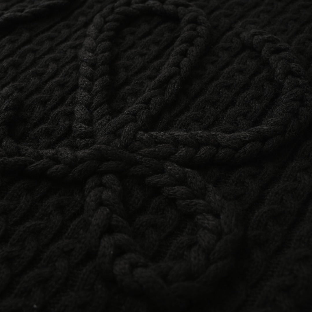 Loewe Anagram Cable Knit Vest in "Black"
