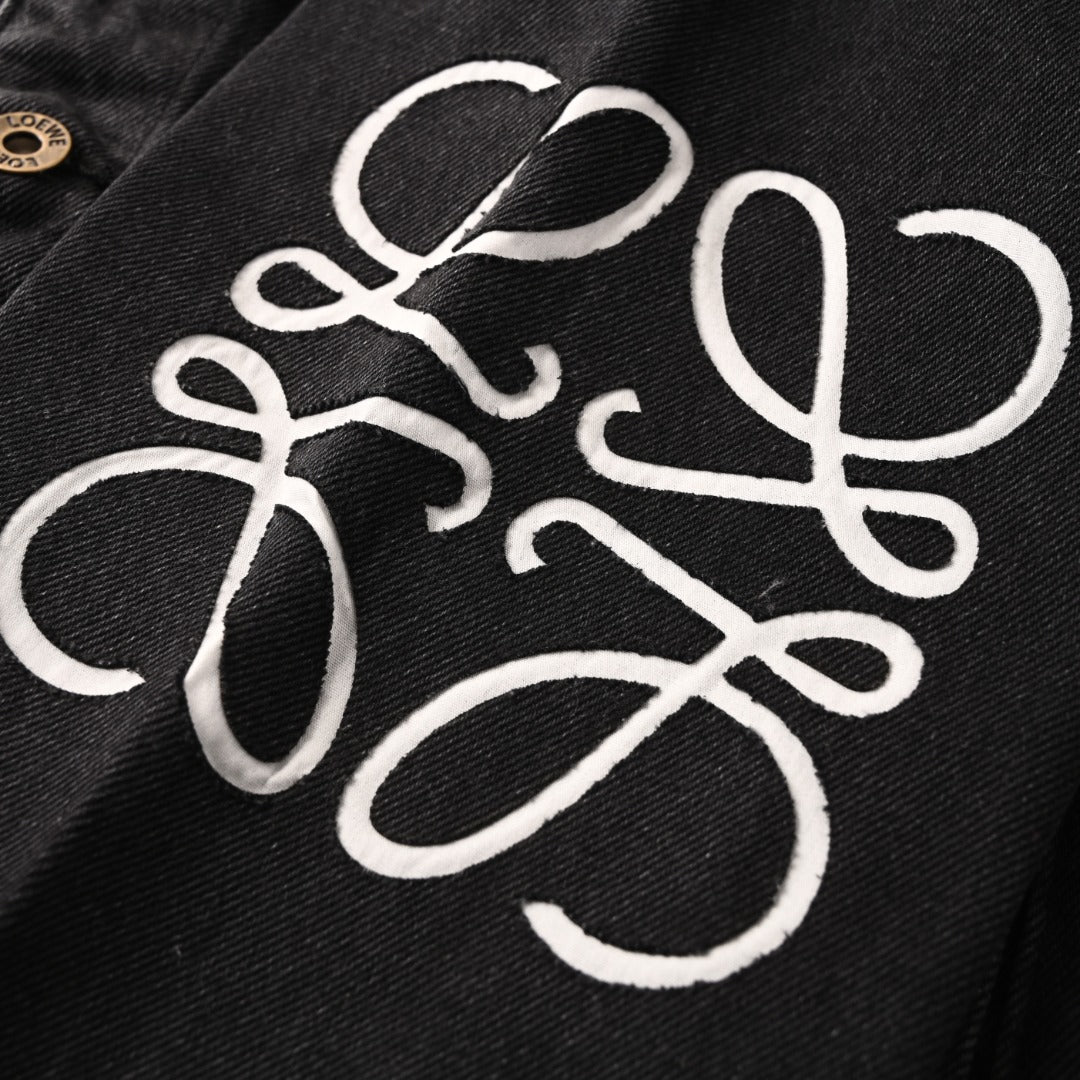 Loewe Anagram Denim Trucker Jacket in "Black Wash"