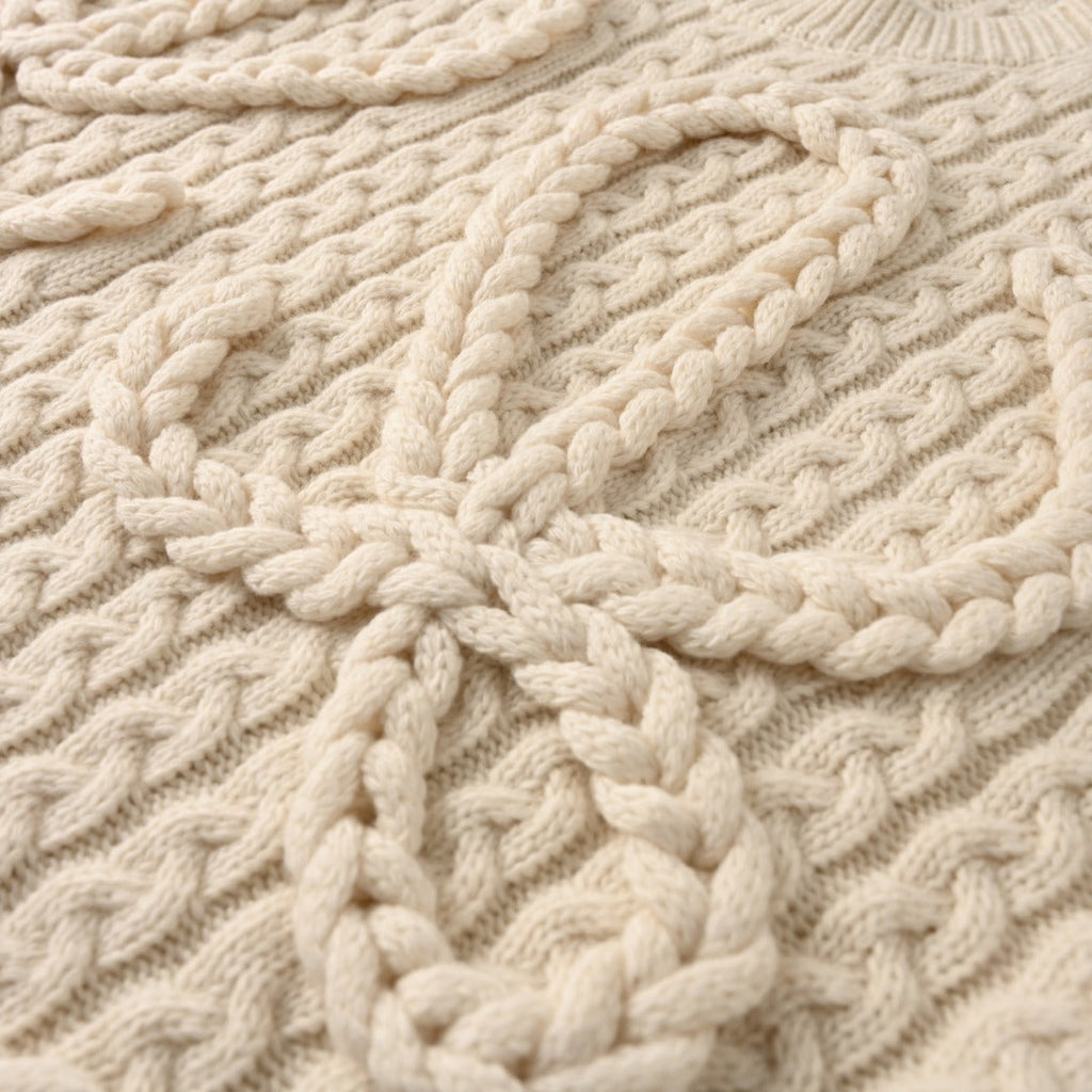 Loewe Anagram Cable Knit Vest in "Cream White"