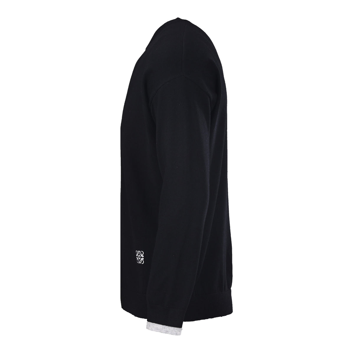 Loewe Anagram Crew Neck Wool Sweater in "Black"