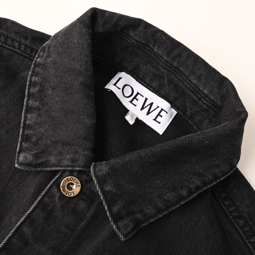 Loewe Anagram Denim Trucker Jacket in "Black Wash"