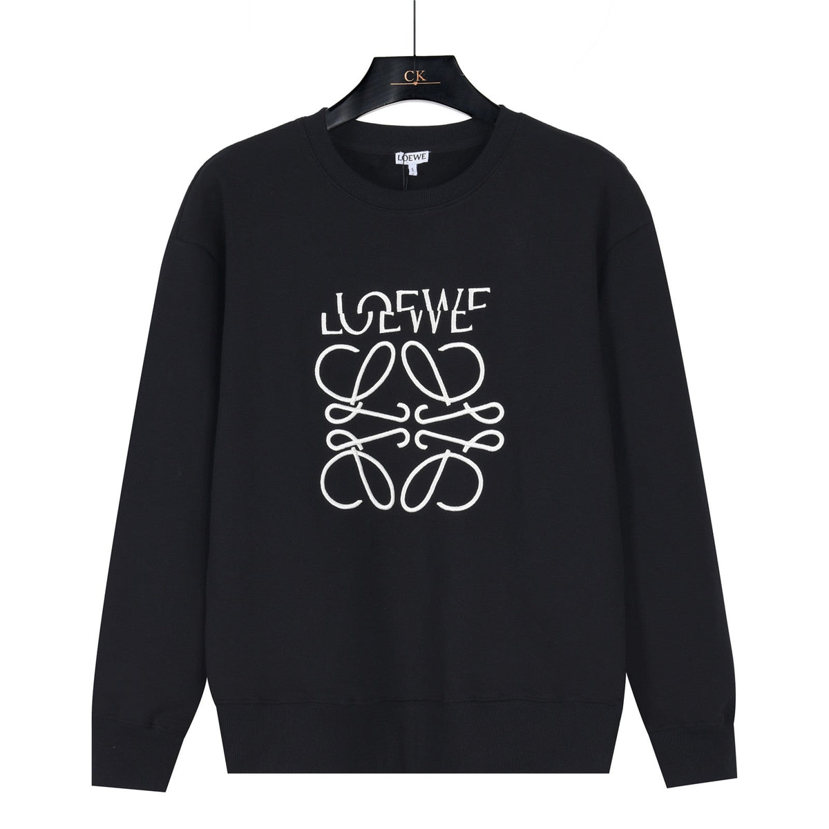 Loewe Anagram Embroidered Crewneck Sweatshirt in "Black"
