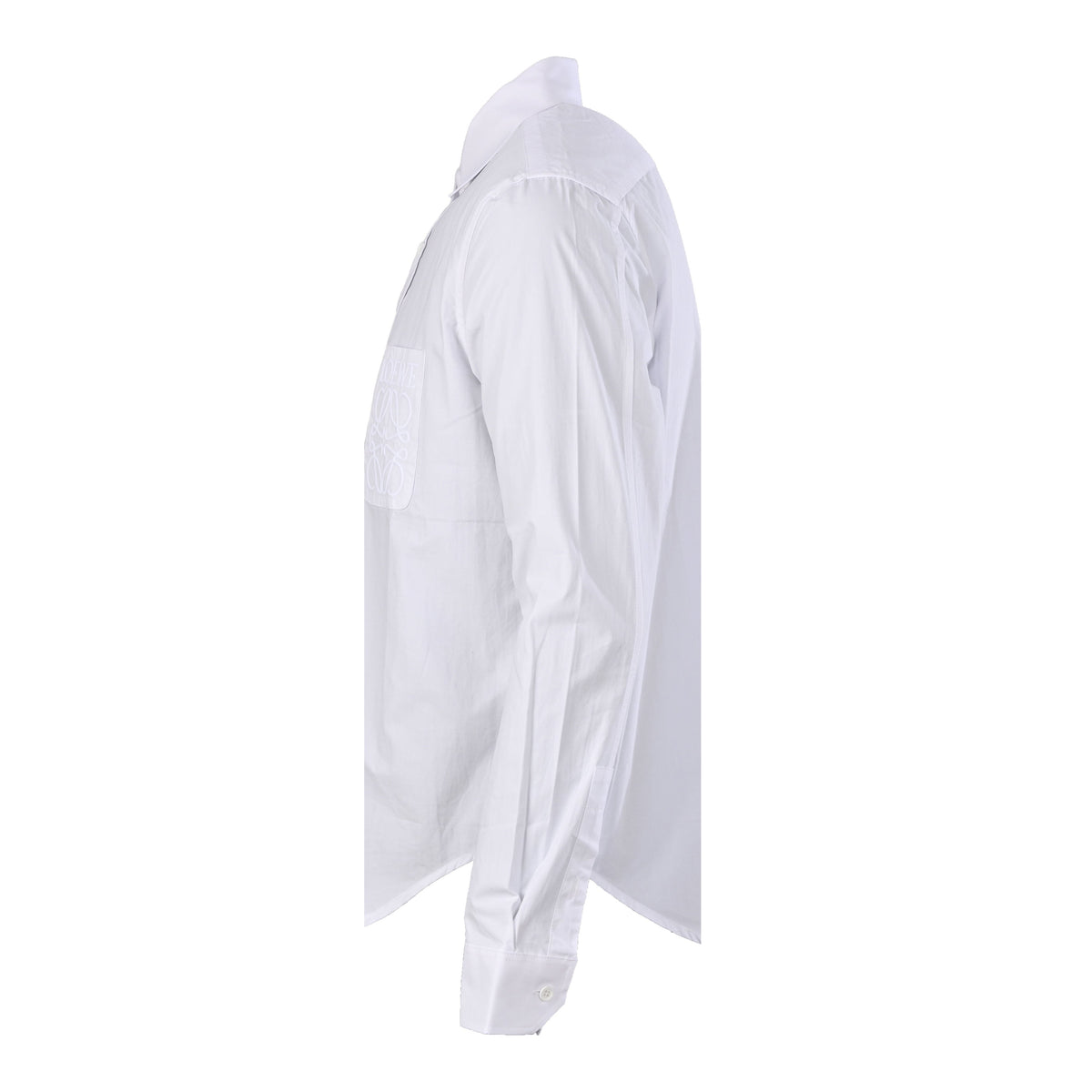 Loewe Anagram Embroidered Cotton Long Sleeve Shirt in "White"