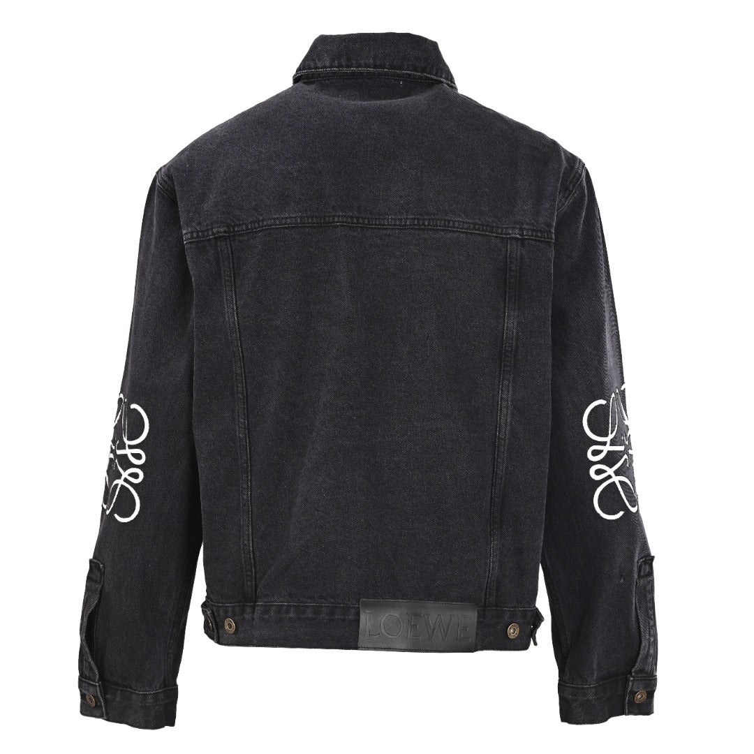 Loewe Anagram Denim Trucker Jacket in "Black Wash"