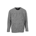 Loewe Anagram Cable Knit Sweater in "Heather Grey"