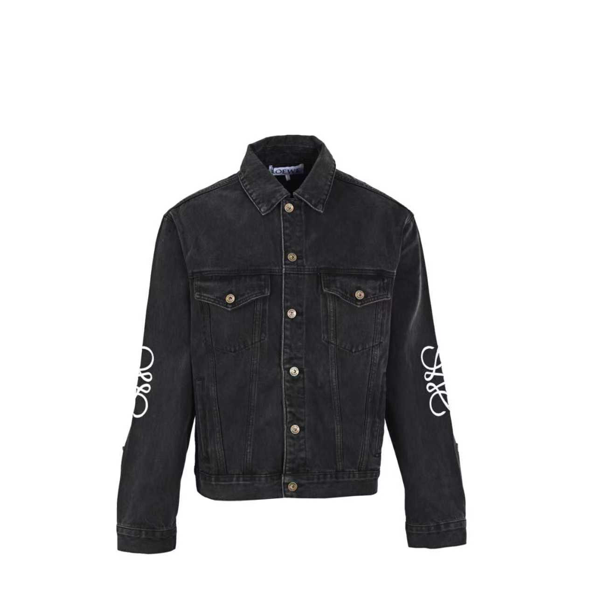 Loewe Anagram Denim Trucker Jacket in "Black Wash"
