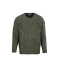 Loewe Anagram Cable Knit Wool Sweater in "Olive Green"