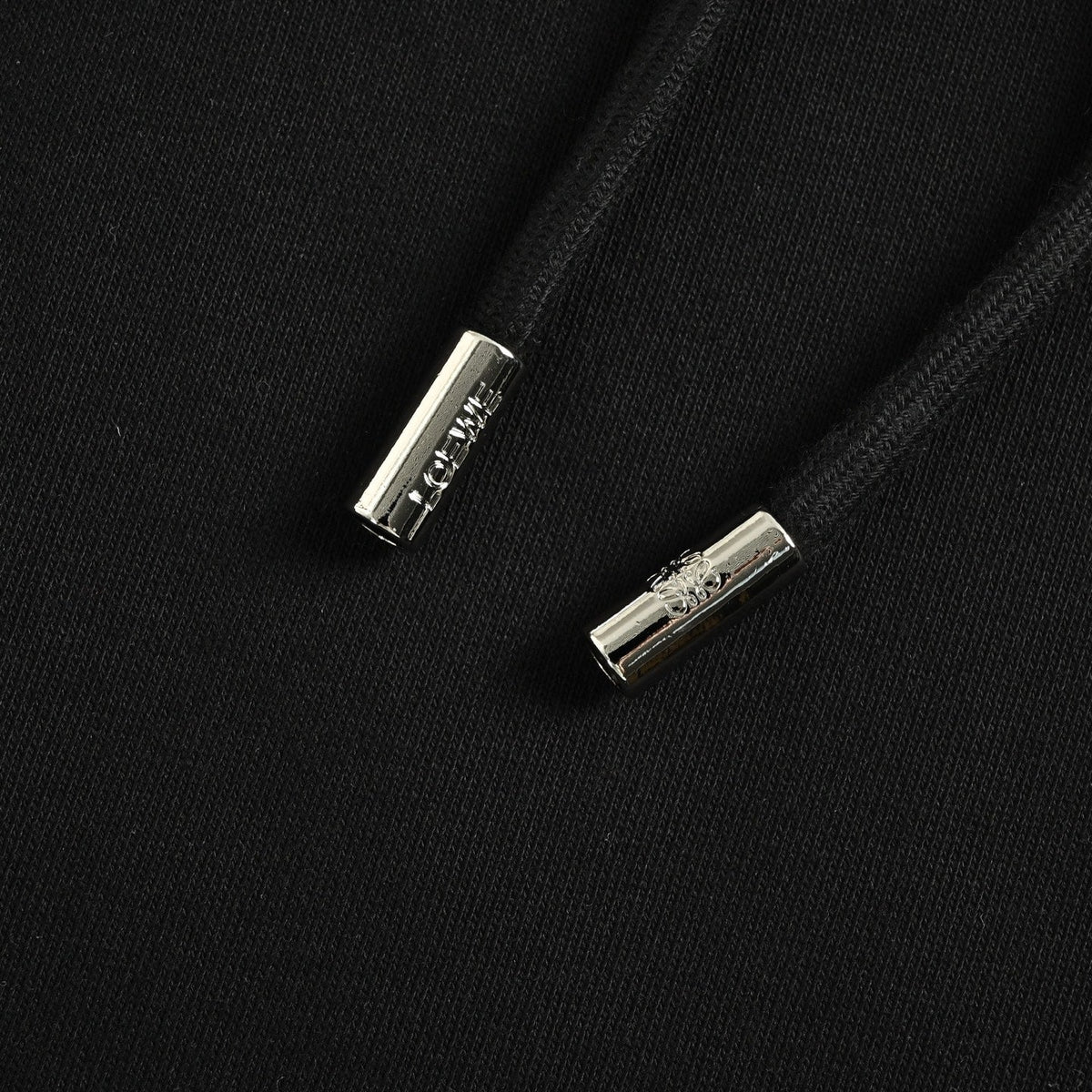 Loewe Anagram Crochet Embroidery Hoodie in "Black"